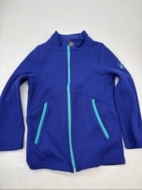 Spyder Blue Zip-Up Sweater Jacket with Teal Accents 7/8